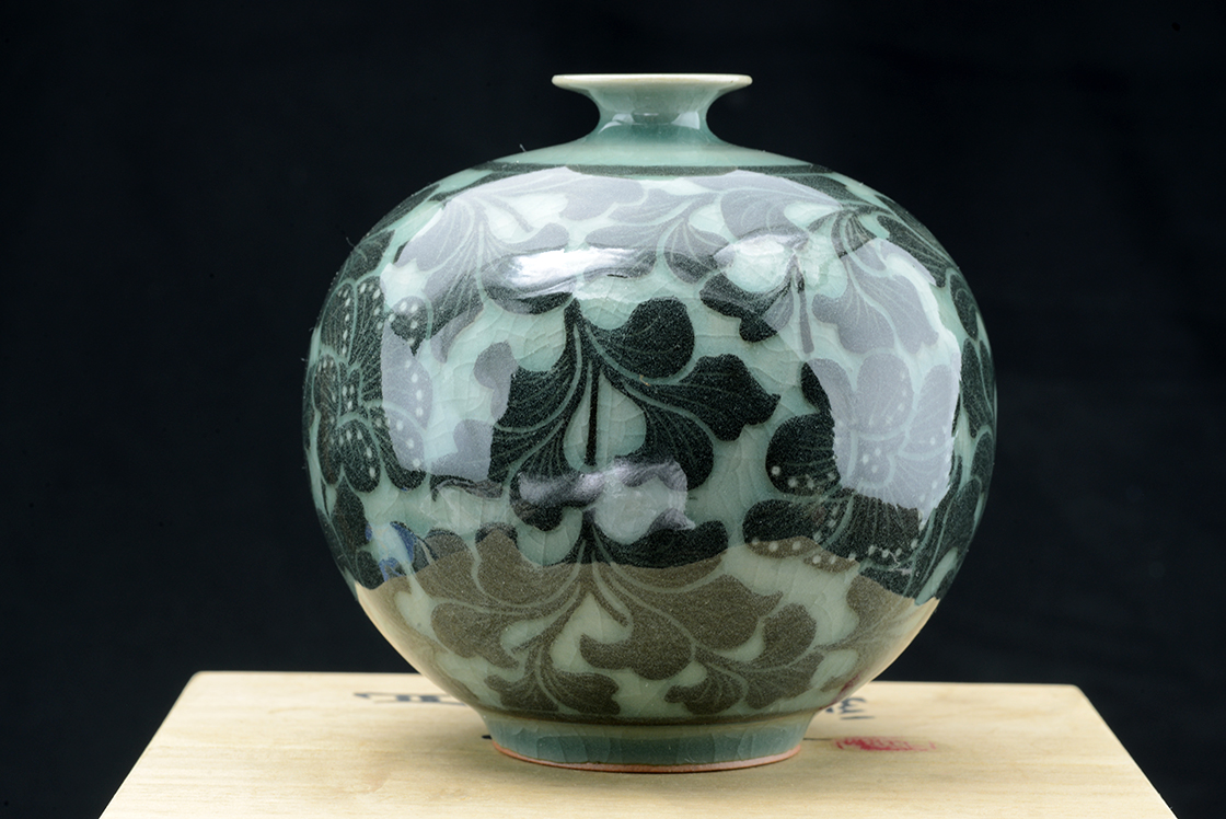 Koreai celadon szertartás váza