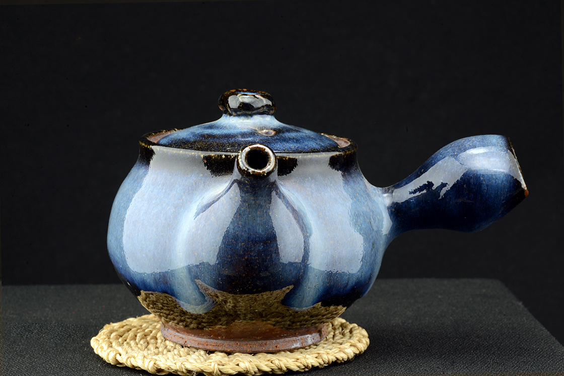 yamane seigan blue hagi teapot