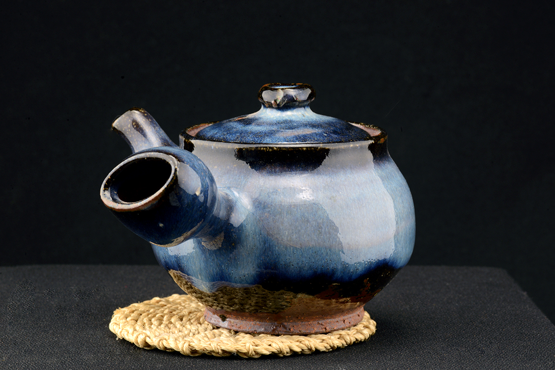 yamane seigan blue hagi teapot