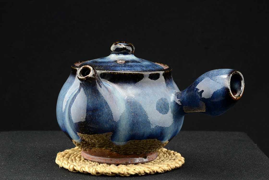 yamane seigan blue hagi teapot