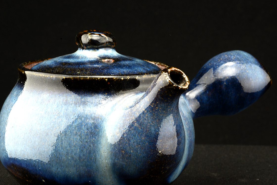 yamane seigan blue hagi teapot